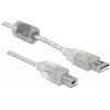 Kabel USB 2.0 upstream 0,5m A-B Moški s Ferritnim jedrom