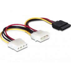 Kabel Power Molex 4pin Moški > SATA 15 pin Ženski + Molex 4pin Ženski IDE