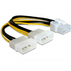 Kabel Power Molex 4pin Moški 2x > 1x8pin PCI Express za Grafične kartice 15cm