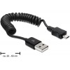 Kabel USB micro-B Moški/ USB-A Moški spiralni kabel
