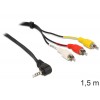 Delock 3,5 mm 4-pinski avdio-video kabel > 3 x činč kabel 1,5 m