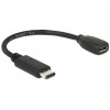 Delock adapter kabel USB Type-C™ 2.0 moški > USB 2.0 tipa Micro-B ženski 15 cm črn