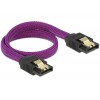 Delock SATA kabel 6 Gb/s 30 cm raven / raven kovinski vijoličen Premium