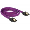 Delock SATA kabel 6 Gb/s 100 cm raven / raven kovinski vijoličen Premium