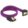 Delock SATA kabel 6 Gb/s 30 cm dol / ravno kovinski vijoličen Premium