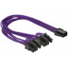 Delock napajalni kabel za PCI Express 6 pin ženski > 2 x 8 pin moški vijoličen