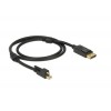 Delock kabel mini Displayport 1.2 moški z vijakom > Displayport moški 4K črn 1 m